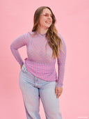 Pink printed long-sleeve bodysuit from Project Soma x Barbie collection with all-over monogram pattern and fitted silhouette for bold fashion looks — ροζ printed γυναικείο bodysuit Project Soma x Barbie με μοτίβο monogram και εφαρμοστή γραμμή για statement outfits. Διαθέσιμο στο Iconic Angels Glyfada.