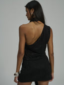 Project Soma Letizia black top with pattern and matching skirt set