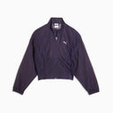 Deep plum zip-up jacket with lightweight sheer panels and relaxed silhouette, featuring subtle Puma logo detail for a modern sporty look — μωβ γυναικείο jacket με φερμουάρ και ελαφριά διαφάνεια στα μανίκια, ιδανικό για athleisure, layering και chic sporty everyday looks. Διαθέσιμο στο Iconic Angels Glyfada.