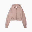 Puma women’s sandstone cropped zip hoodie with relaxed fit and minimalist logo detail, combining soft neutral tones with modern athleisure style — γυναικεία cropped ζακέτα φούτερ Puma σε απόχρωση sandstone, με κουκούλα, φερμουάρ και minimal logo, ιδανική για effortless athleisure και casual chic looks. Διαθέσιμη στο Iconic Angels Glyfada.