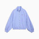Lavender zip-up track jacket with high collar, elastic cuffs and subtle Puma logo detail, combining retro sport aesthetics with modern comfort — λιλά γυναικείο αθλητικό jacket με φερμουάρ, ψηλό γιακά και relaxed γραμμή, ιδανικό για sporty casual και athleisure looks με statement χαρακτήρα. Διαθέσιμο στο Iconic Angels Glyfada.