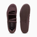 PUMA Speedcat Ballet sneakers σε καφέ suede με elastic straps και minimal design, με Ortholite πάτο για extra άνεση και ευελιξία, χαμηλό προφίλ και κομψή γραμμή εμπνευσμένη από ballet αισθητική, ιδανικά για casual, chic και everyday streetwear looks — γυναικεία PUMA ballet sneakers.