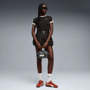 PUMA T7 balloon boxer shorts σε μαύρο με λευκές πλαϊνές λεπτομέρειες, με ψηλή ελαστική μέση και volume γραμμή για statement sporty looks — γυναικείο PUMA σορτς με μοντέρνο oversized fit.