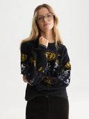 SCOTCH & SODA - Boxy Textured Jacquard Knit Pullover Meteorite