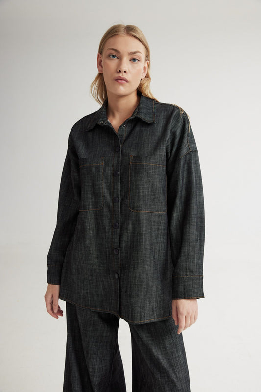 Max Black Denim Shirt