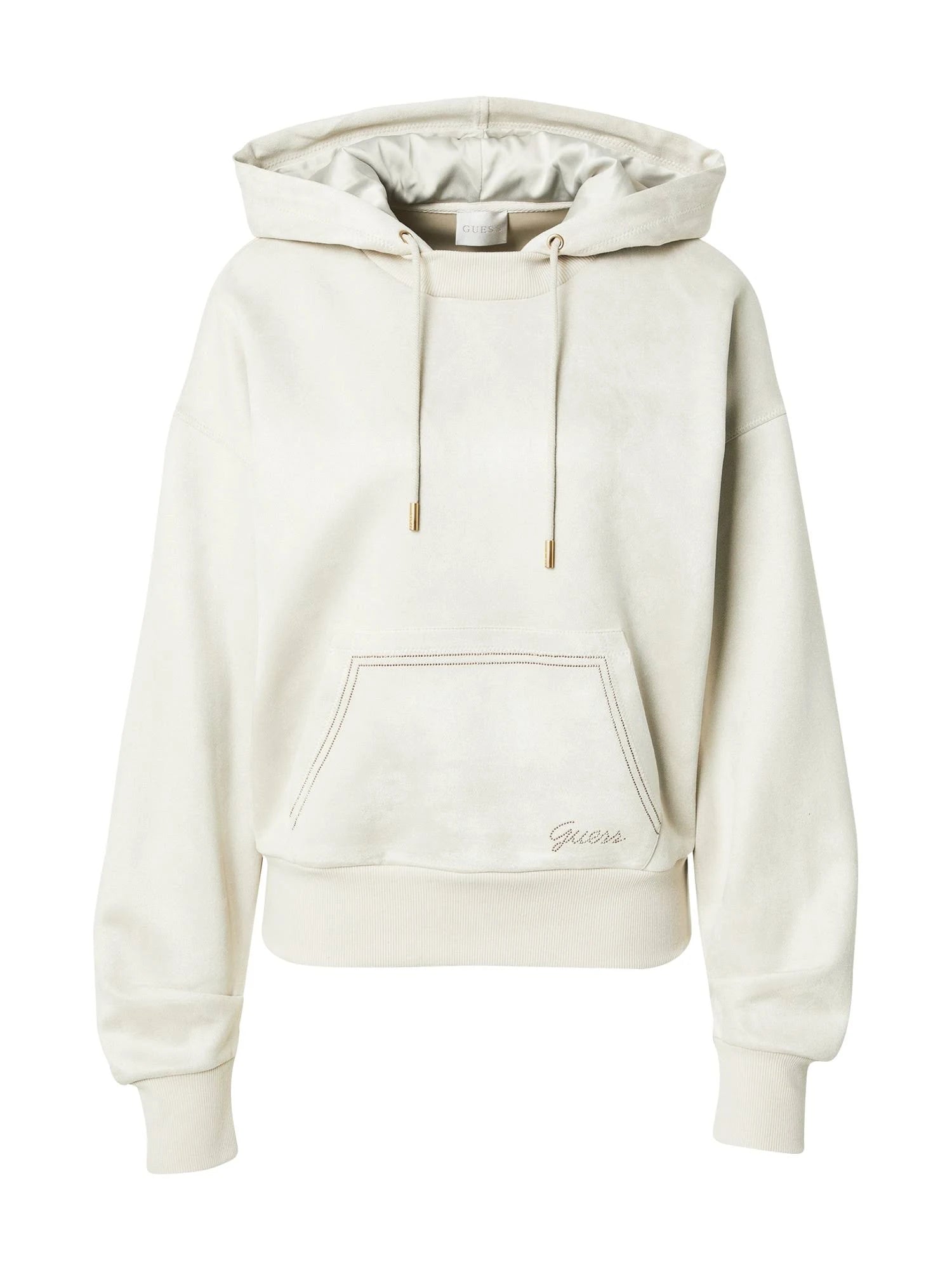 GUESS - Hooded Scuba Sweatshirt Beige