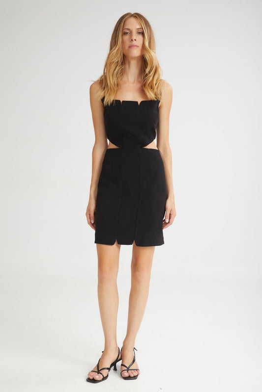 4TAILORS - The Melted IceCream Cut-Out Dress Black