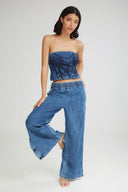 4TAILORS - The Soft Serve Strapless Top Denim
