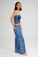 4TAILORS - The Soft Serve Strapless Top Denim
