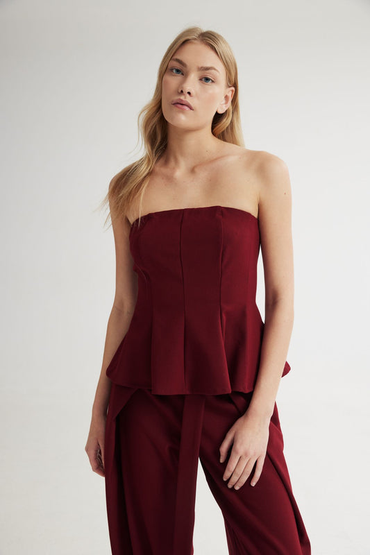 Petal Top Bordeaux