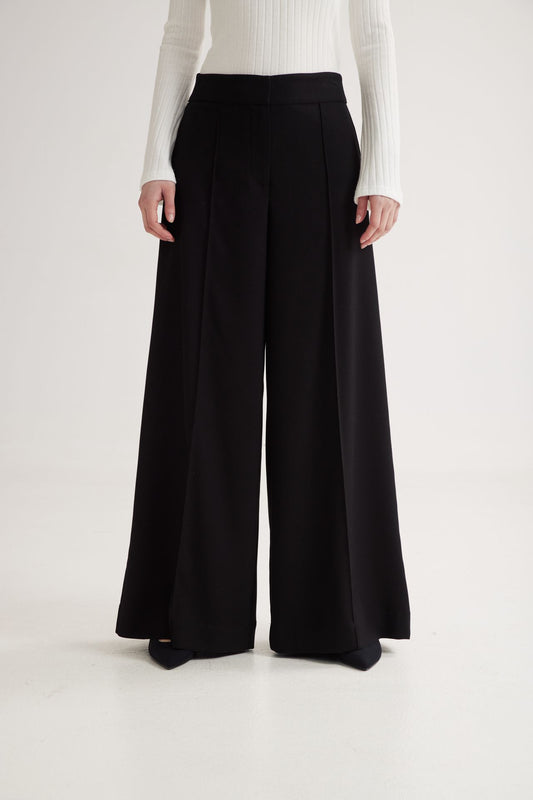 Colyn Pleated Wide Pants Black