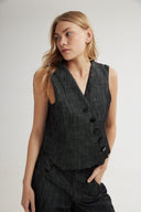 4TAILORS - Heather Black Denim Vest